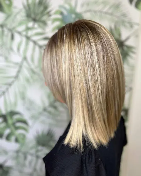 Melena lisa con mechas rubias